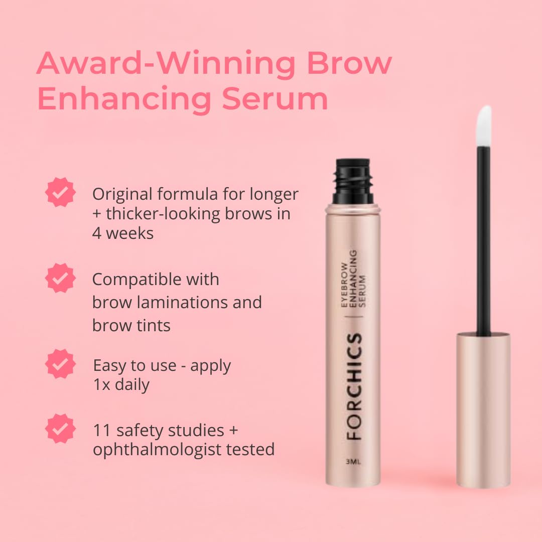 Eyebrow Growth Serum by  - Natural Brow Thickening Treatment with Peptides and Biotin- Hormone-Free, Vegan and Cruelty-Free- Fuller Brows in 2 Weeks- 0.10Oz/3Ml