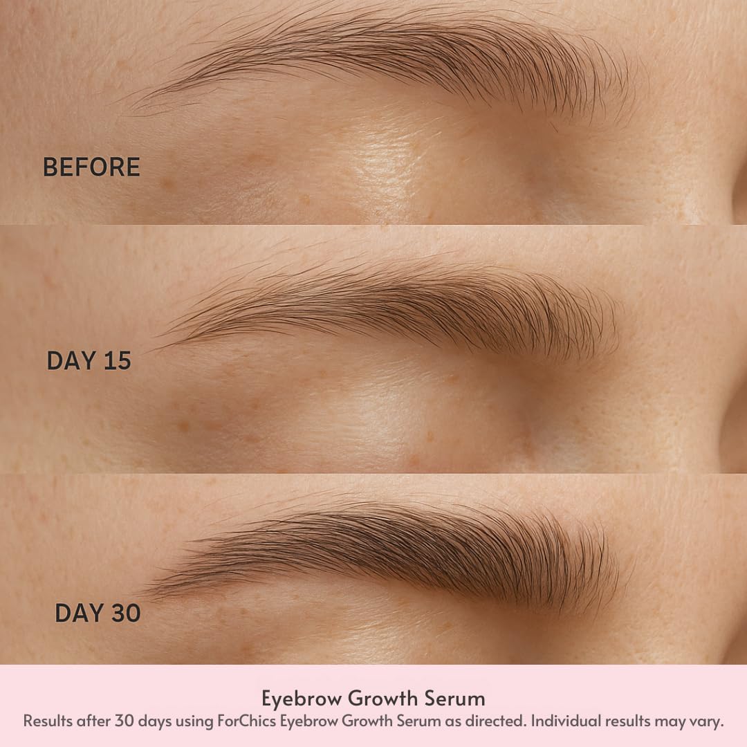 Eyebrow Growth Serum by  - Natural Brow Thickening Treatment with Peptides and Biotin- Hormone-Free, Vegan and Cruelty-Free- Fuller Brows in 2 Weeks- 0.10Oz/3Ml